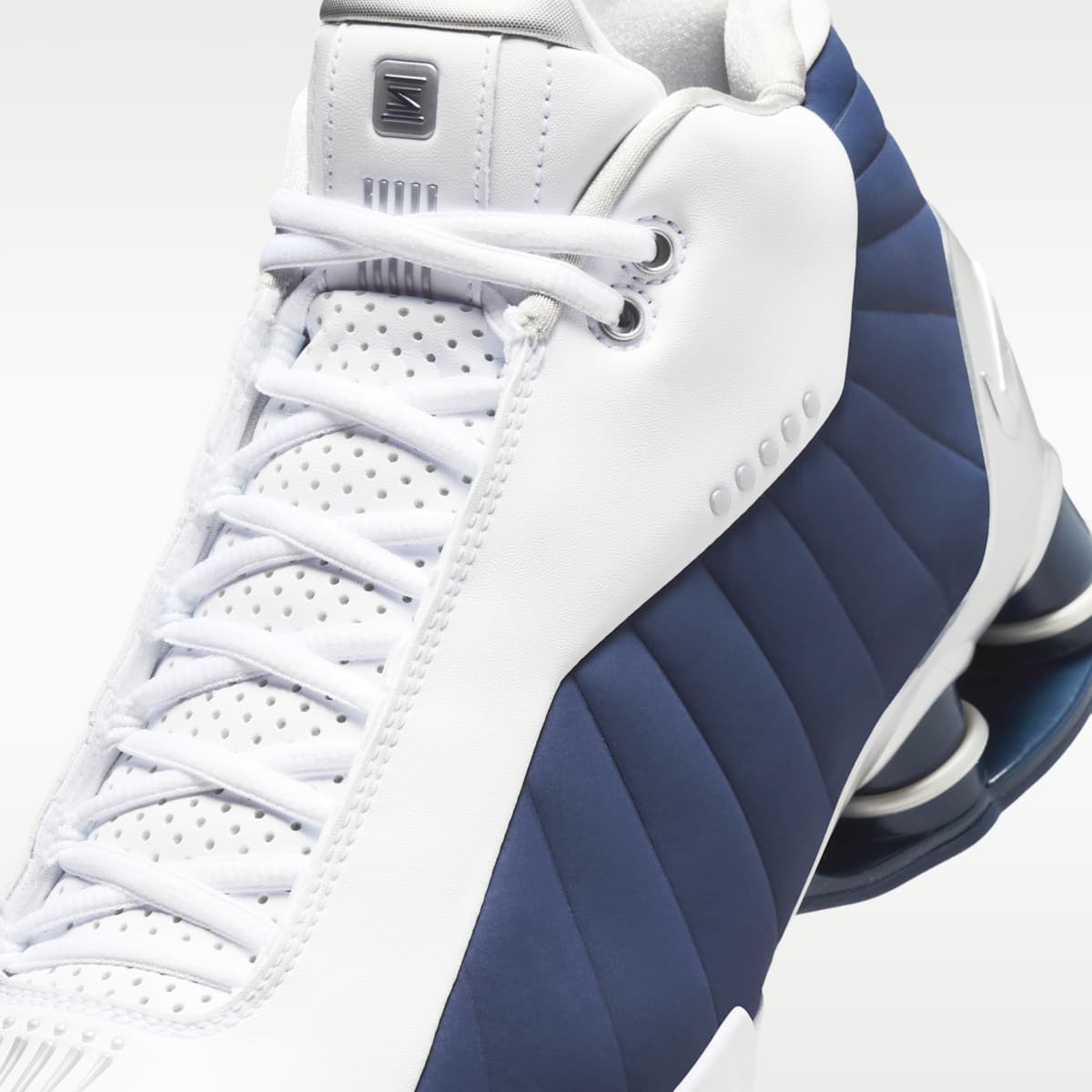 Nike Shox BB4 Men's Shoes - White/Metallic Silver/Midnight Navy - Image 7