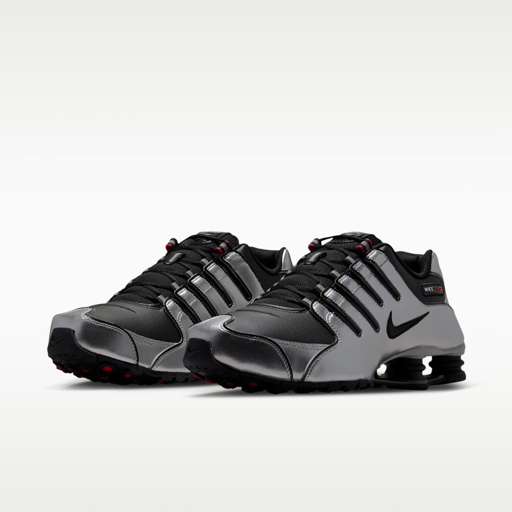 Nike Shox NZ Men's Shoes - Black/Metallic Silver/University Red/Black - Image 5