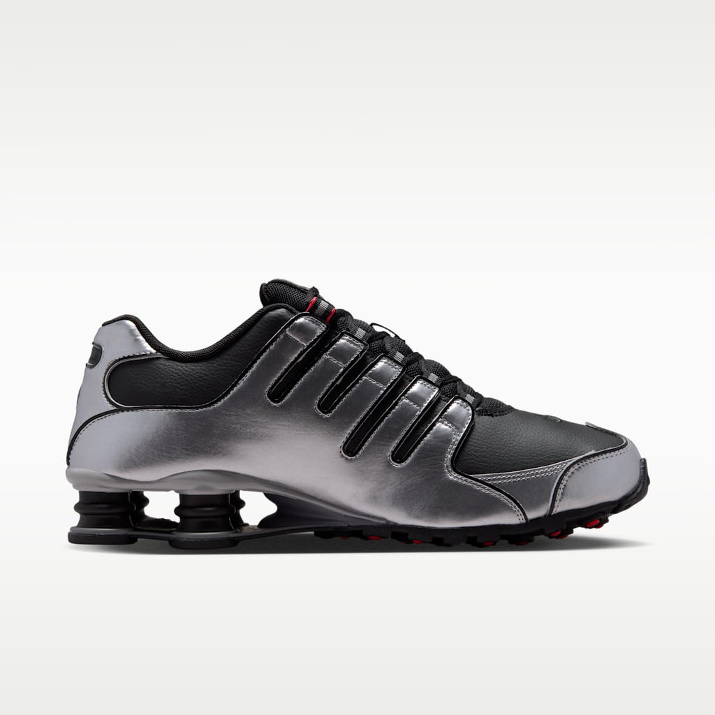 Nike Shox NZ Men's Shoes - Black/Metallic Silver/University Red/Black - Image 3