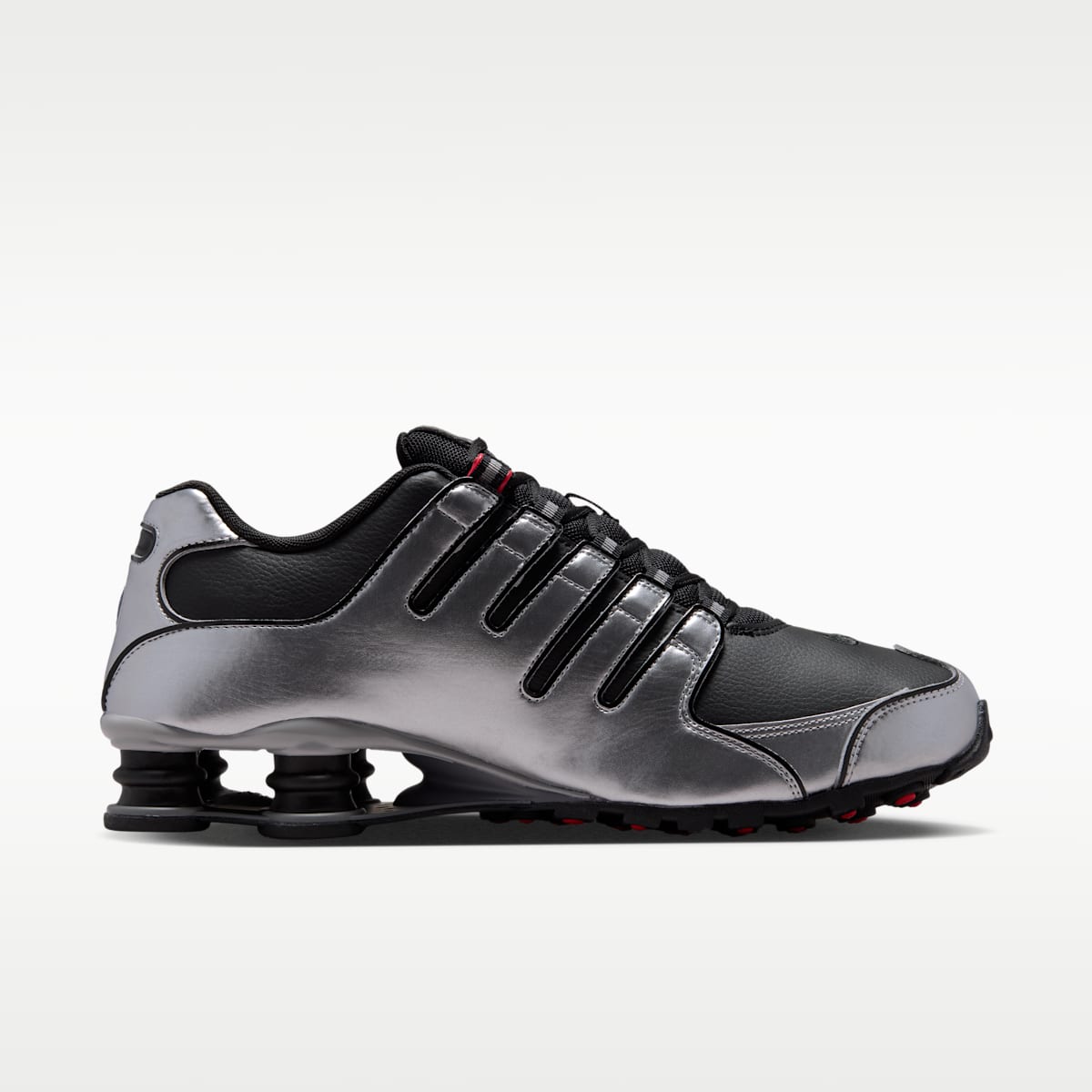 Nike Shox NZ Men's Shoes - Black/Metallic Silver/University Red/Black - Image 3
