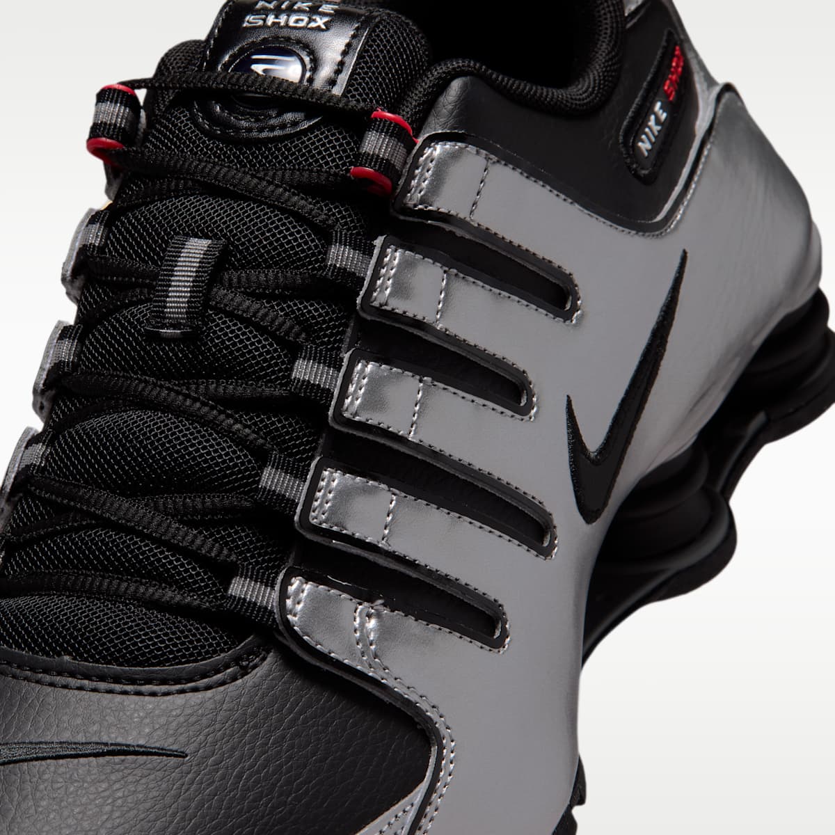 Nike Shox NZ Men's Shoes - Black/Metallic Silver/University Red/Black - Image 7