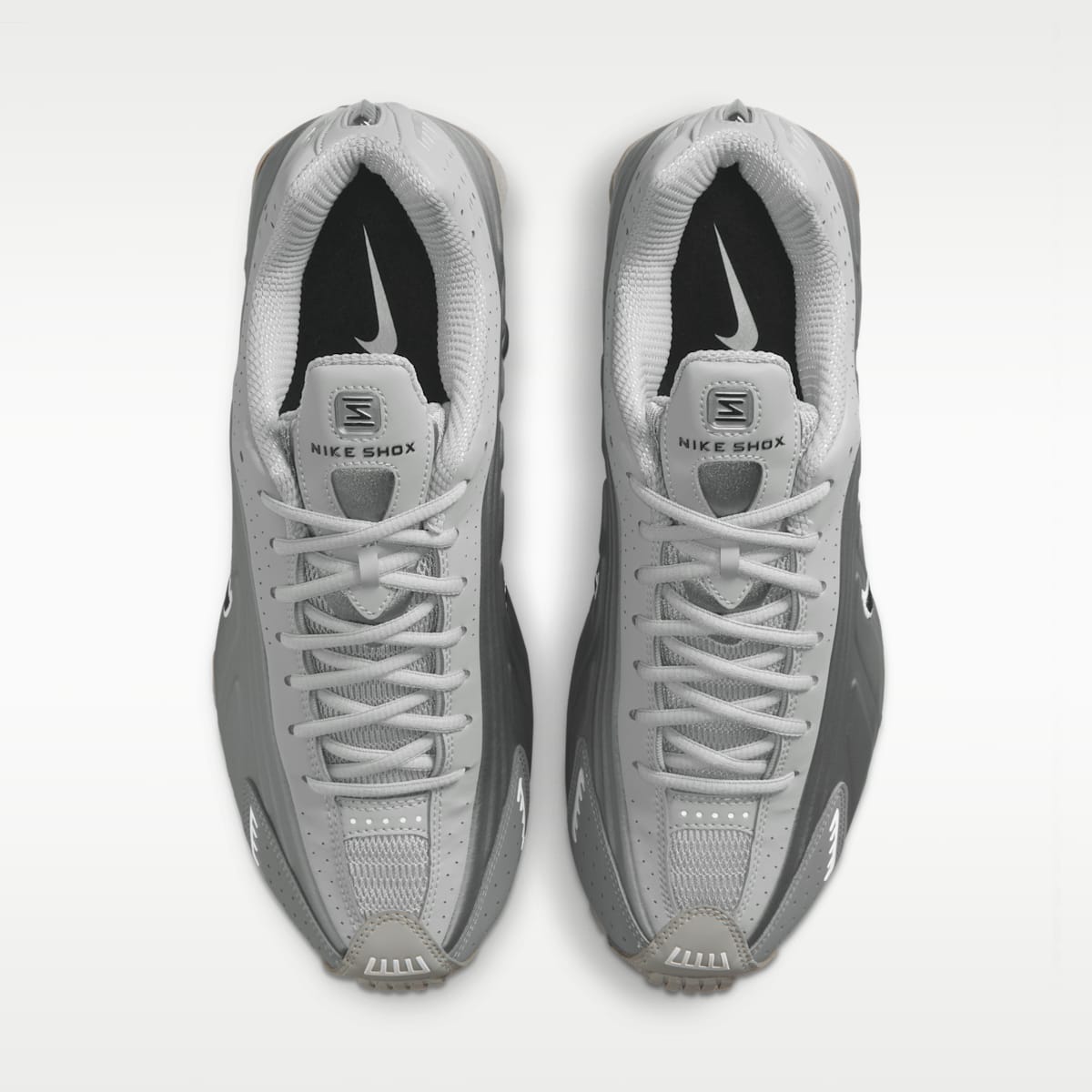 Nike Shox R4 Men's Shoes - Light Smoke Grey/Smoke Grey/White/Black - Image 4