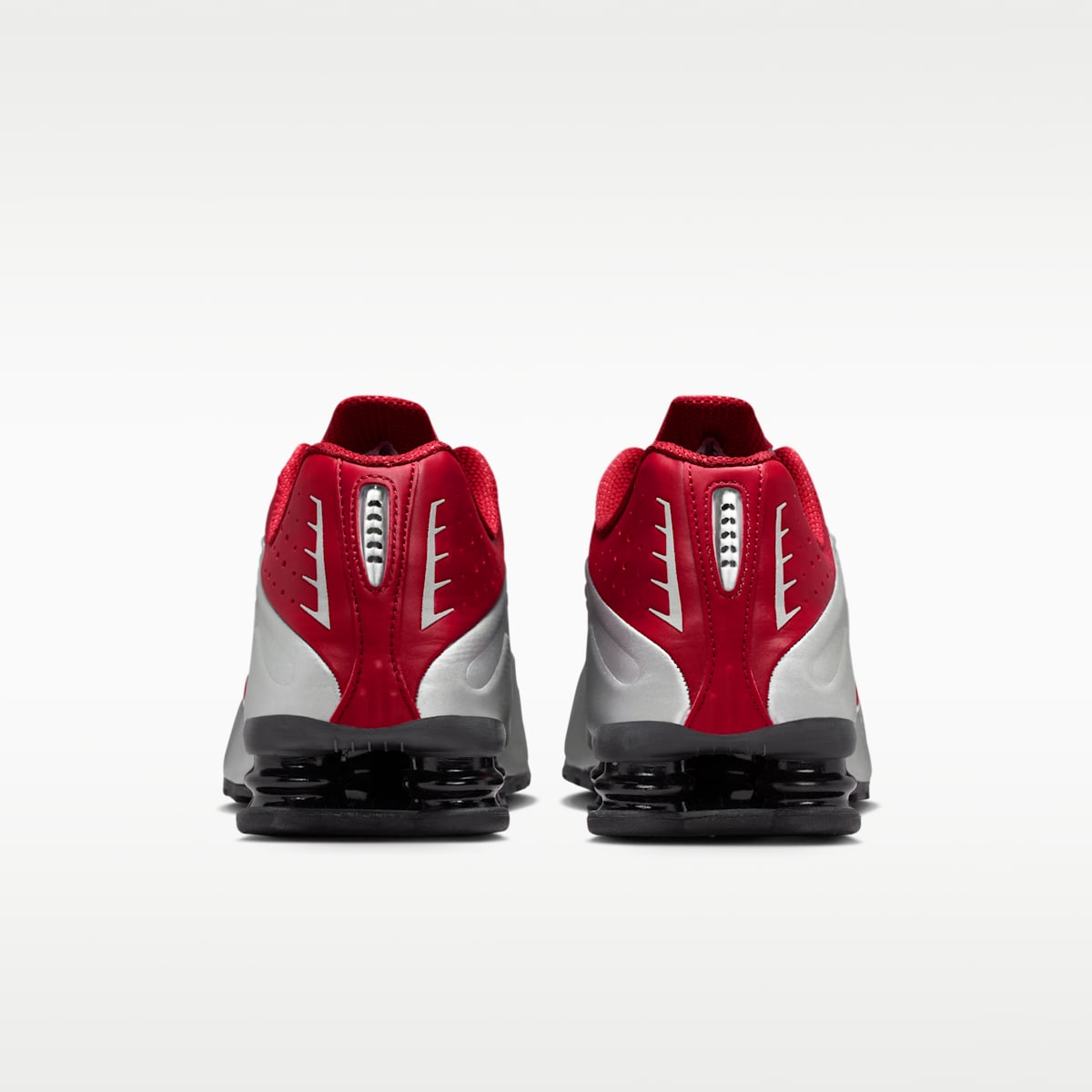 Nike Shox R4 Men's Shoes - Metallic Silver/Black/Team Crimson - Image 6