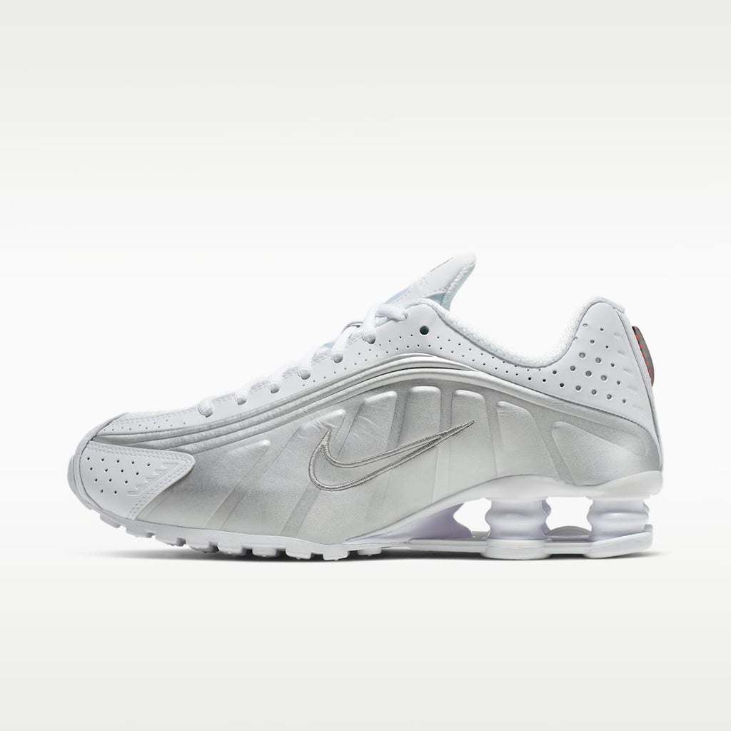 Nike Shox R4 Women's Shoes - White/Metallic Silver/Max Orange/White