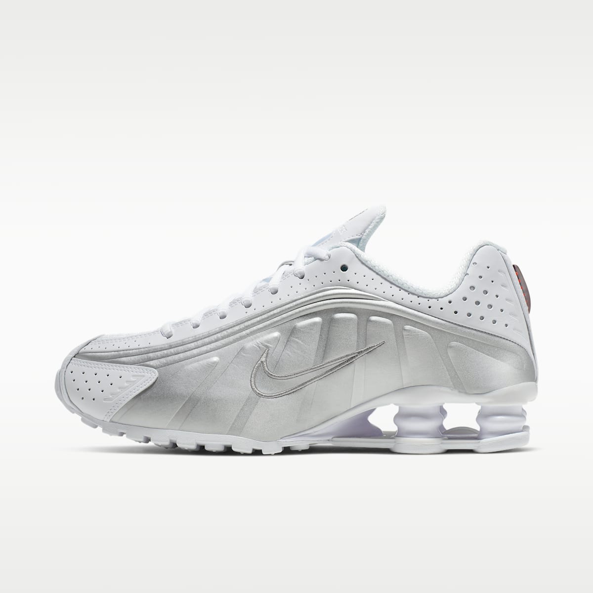 Nike Shox R4 Women's Shoes - White/Metallic Silver/Max Orange/White
