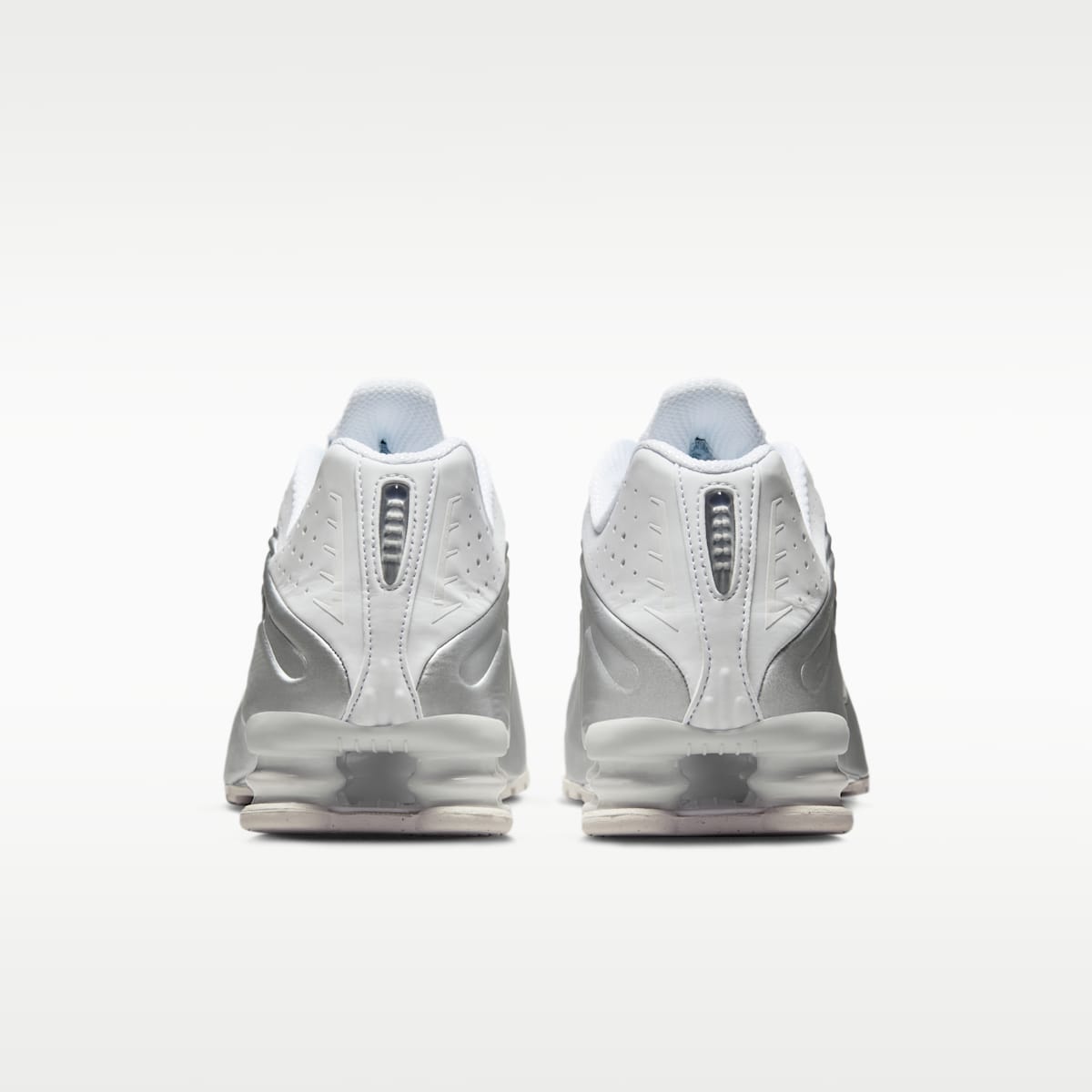 Nike Shox R4 Men's Shoes - White/White/Bright Crimson/Metallic Silver - Image 6