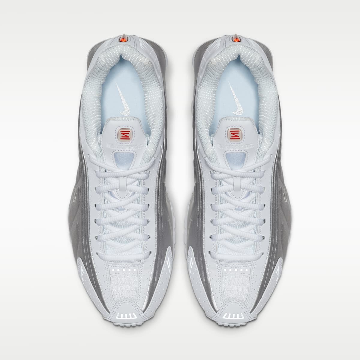 Nike Shox R4 Women's Shoes - White/Metallic Silver/Max Orange/White
