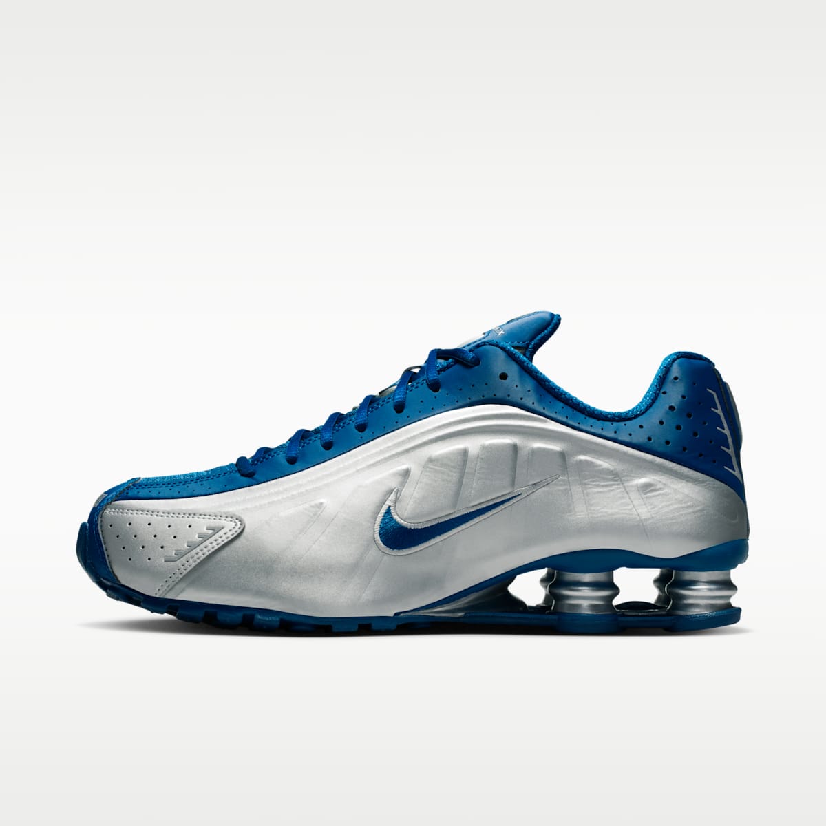 Nike Shox R4 Men's Shoes - Court Blue/White/Metallic Silver - Image 1