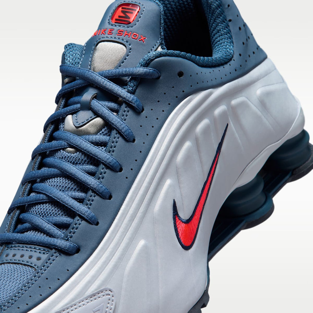 Nike Shox R4 Men's Shoes - Football Grey/New Slate/Blue Eclipse/Bright Crimson - Image 7