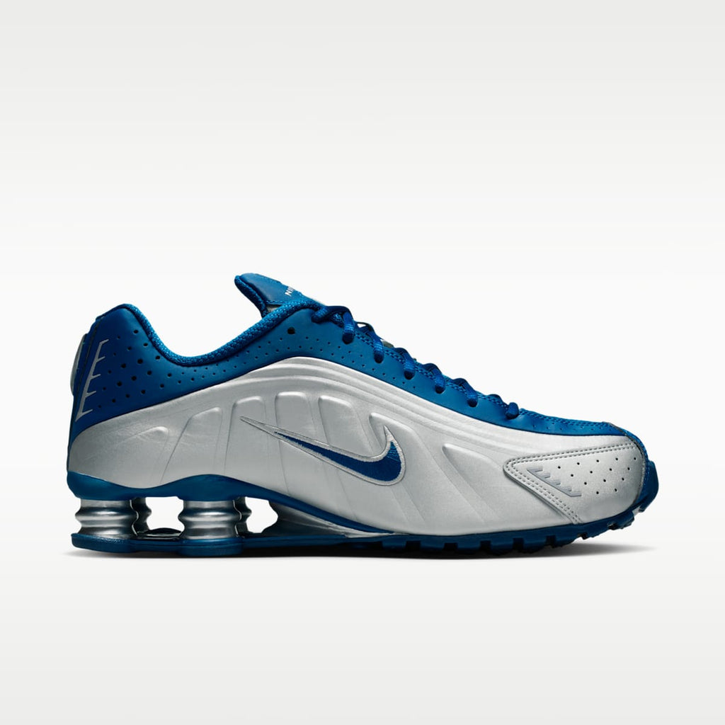Nike Shox R4 Men's Shoes - Court Blue/White/Metallic Silver - Image 3
