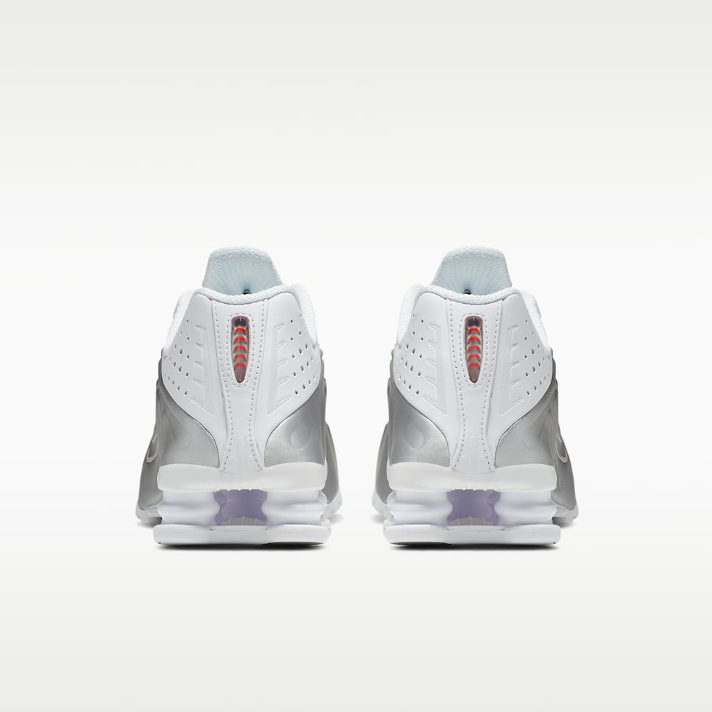 Nike Shox R4 Women's Shoes - White/Metallic Silver/Max Orange/White