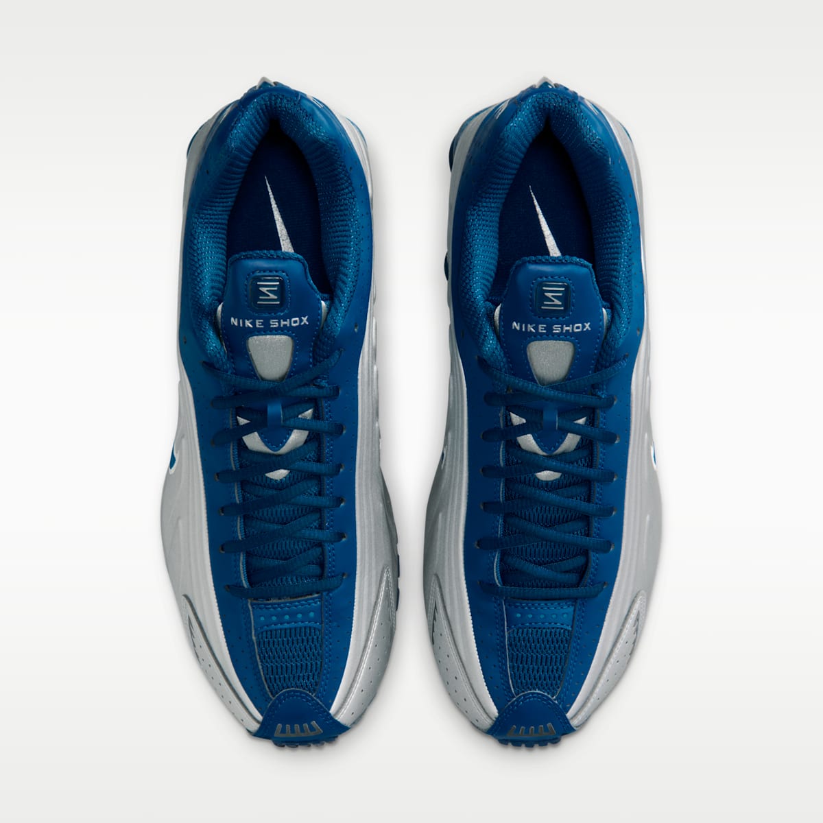 Nike Shox R4 Men's Shoes - Court Blue/White/Metallic Silver - Image 4