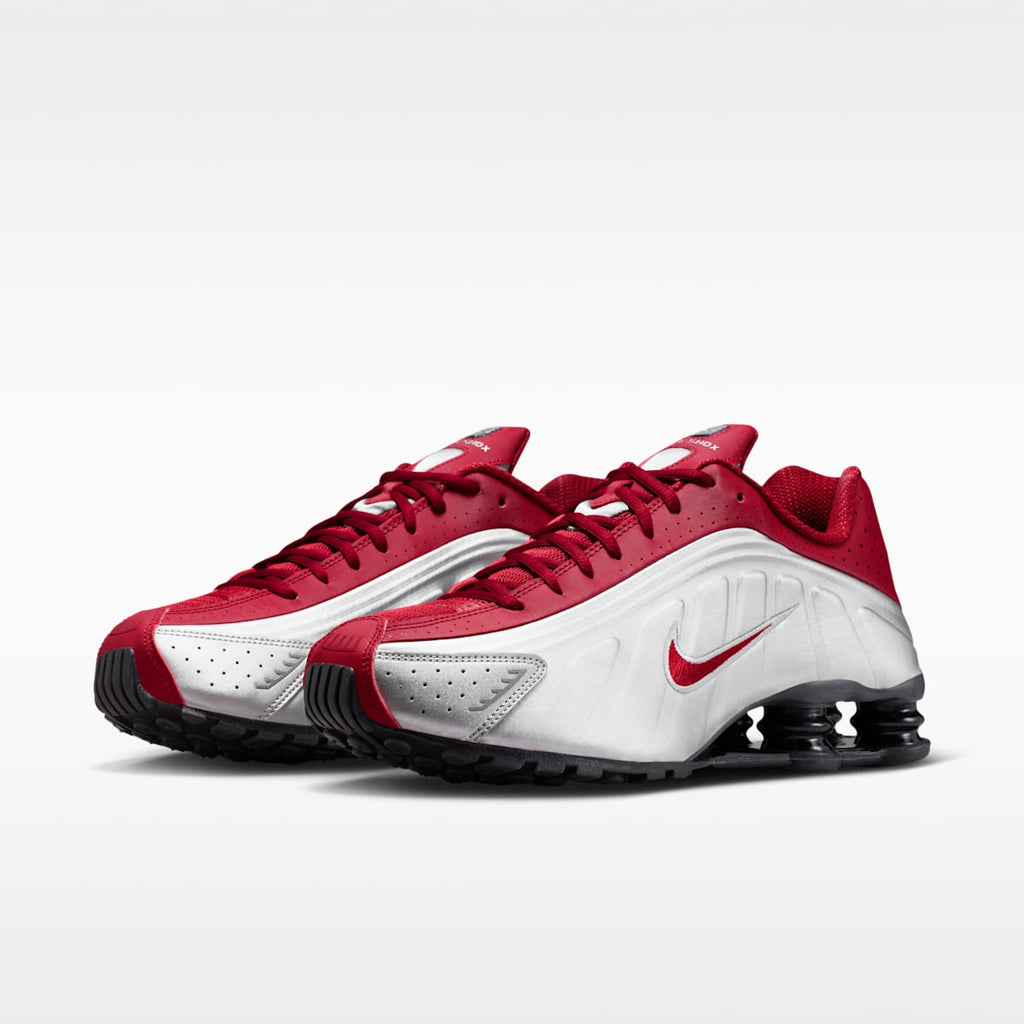 Nike Shox R4 Men's Shoes - Metallic Silver/Black/Team Crimson - Image 5