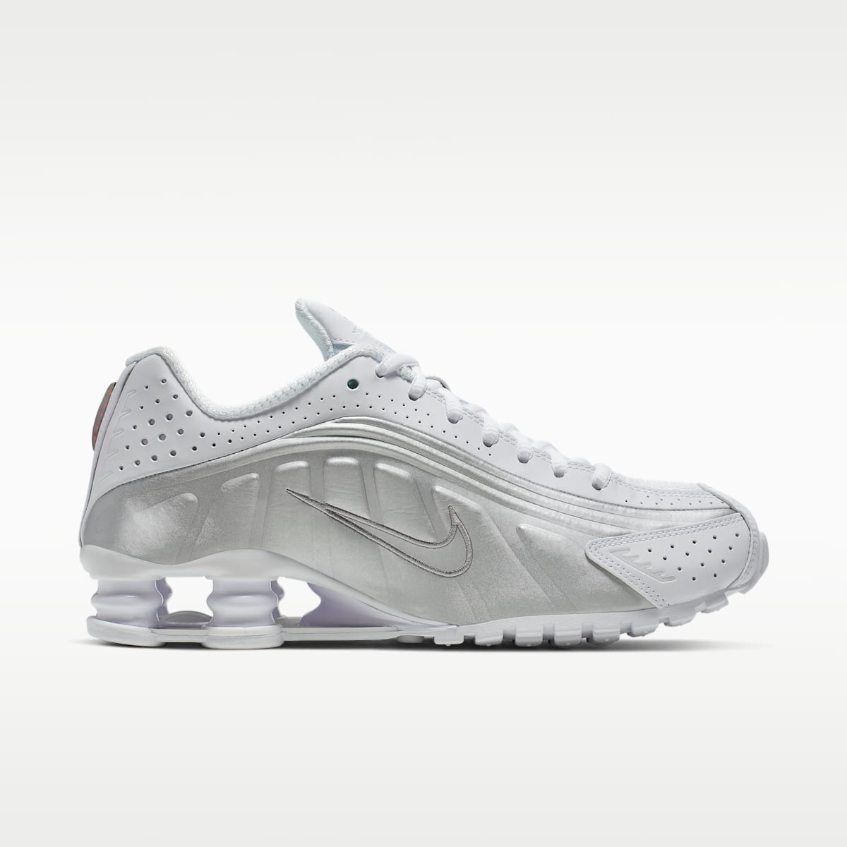 Nike Shox R4 Women's Shoes - White/Metallic Silver/Max Orange/White