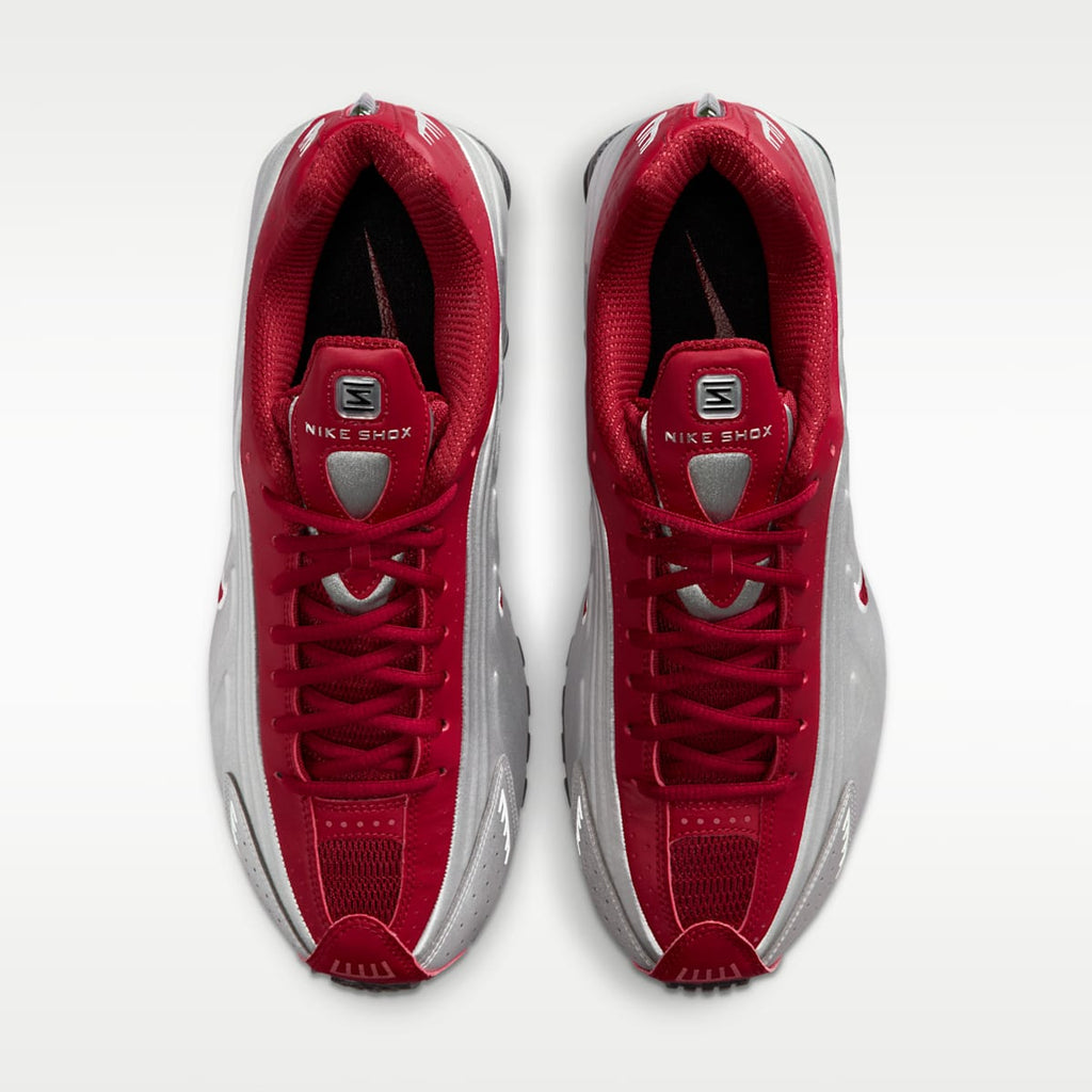 Nike Shox R4 Men's Shoes - Metallic Silver/Black/Team Crimson - Image 4