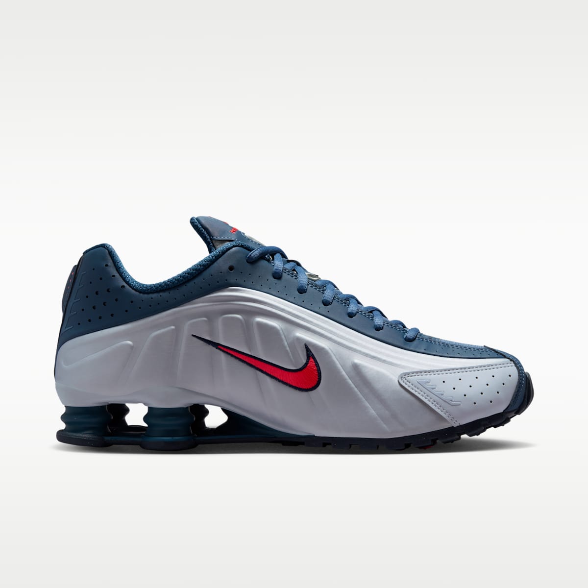 Nike Shox R4 Men's Shoes - Football Grey/New Slate/Blue Eclipse/Bright Crimson - Image 3