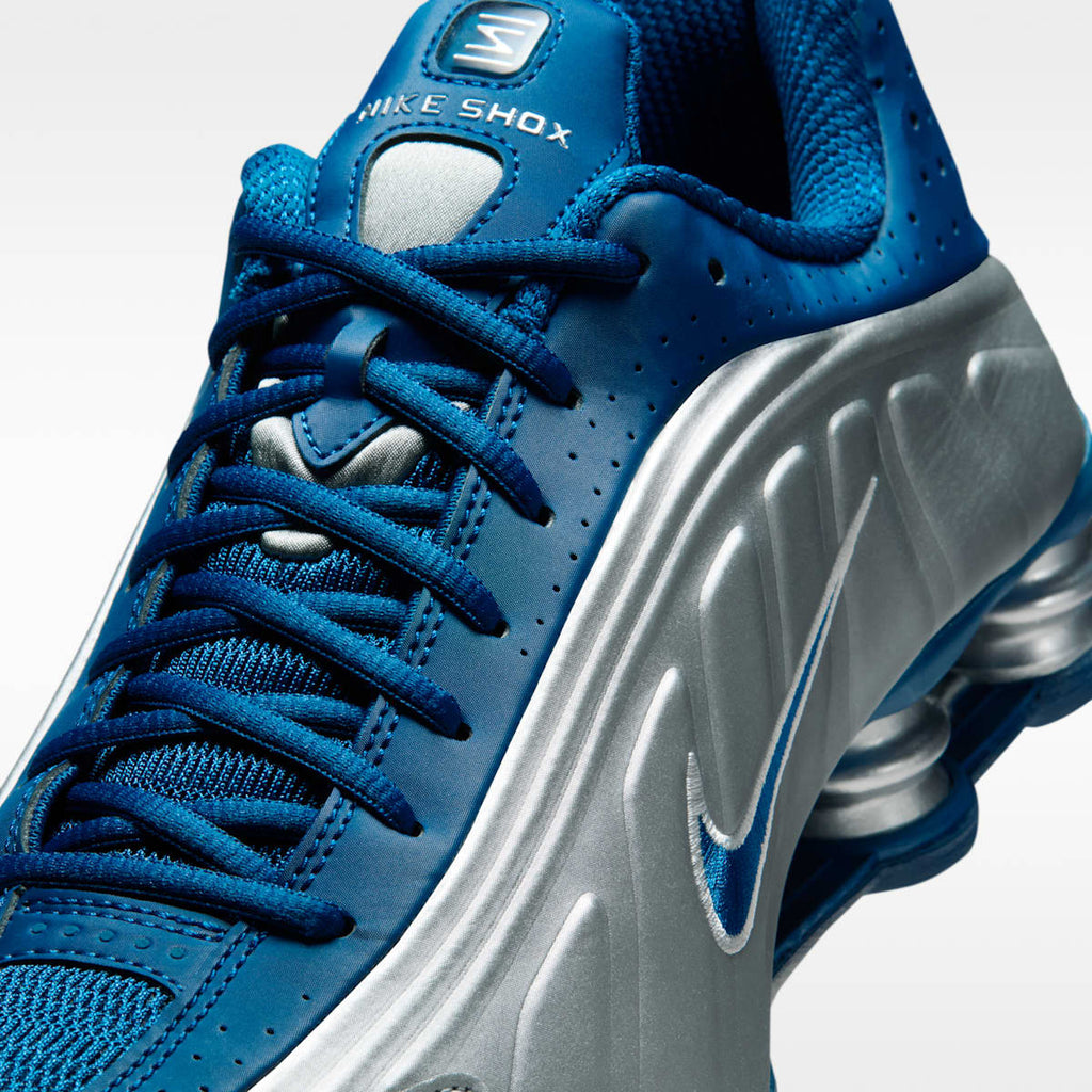 Nike Shox R4 Men's Shoes - Court Blue/White/Metallic Silver - Image 7
