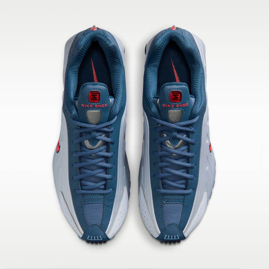 Nike Shox R4 Men's Shoes - Football Grey/New Slate/Blue Eclipse/Bright Crimson - Image 4