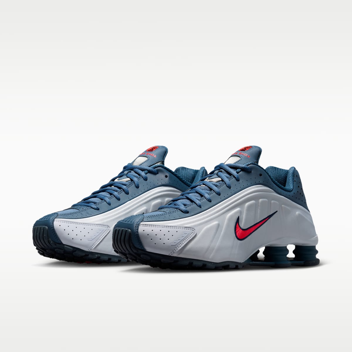 Nike Shox R4 Men's Shoes - Football Grey/New Slate/Blue Eclipse/Bright Crimson - Image 5