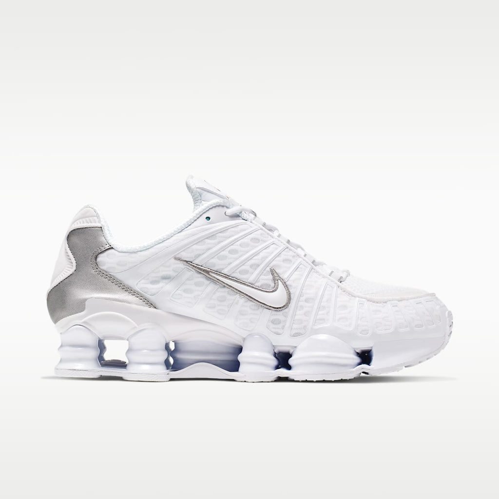 Nike Shox TL Men's Shoes - White/Metallic Silver/Max Orange/White - Image 3