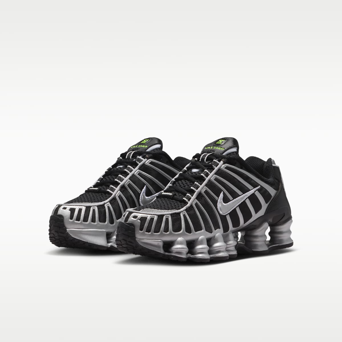 Nike Shox TL Big Kids' Shoes - Black/Volt Ice/Photon Dust/Metallic Silver