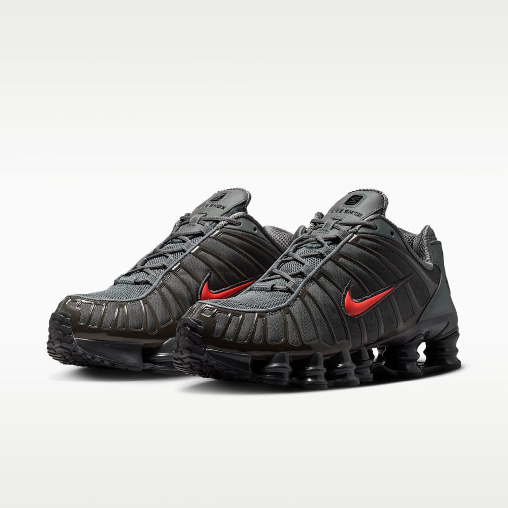 Nike Shox TL SE Men's Shoes - Smoke Grey/Medium Ash/Anthracite/Bright Crimson - Image 5