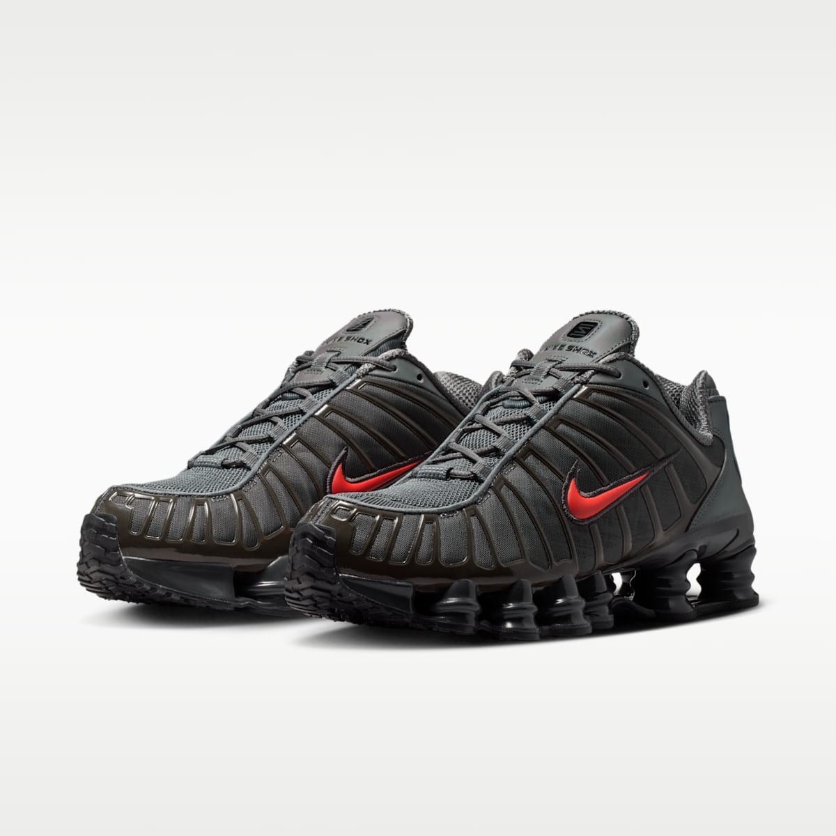 Nike Shox TL SE Men's Shoes - Smoke Grey/Medium Ash/Anthracite/Bright Crimson - Image 5