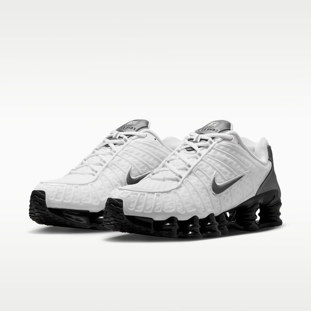 Nike Shox TL Men's Shoes - White/Black/Cool Grey/Metallic Cool Grey - Image 5