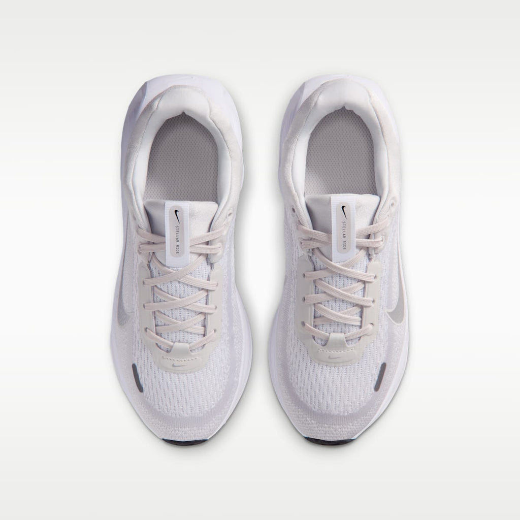 Nike Stellar Ride Big Kids' Running Shoes - White/Vast Grey/Black/Metallic Silver