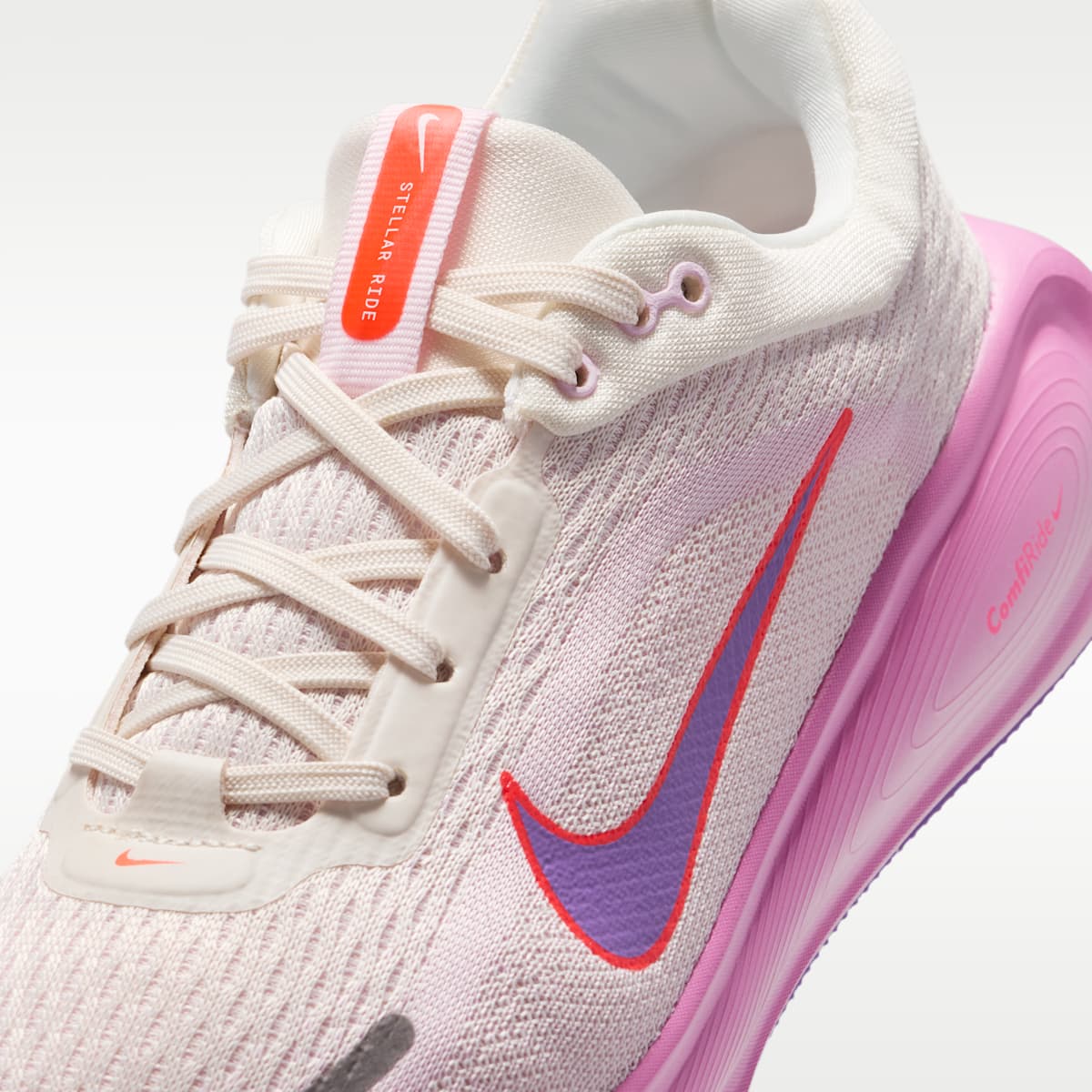Nike Stellar Ride Big Kids' Running Shoes - Chalk/Pink Foam/Bright Crimson/Bright Violet