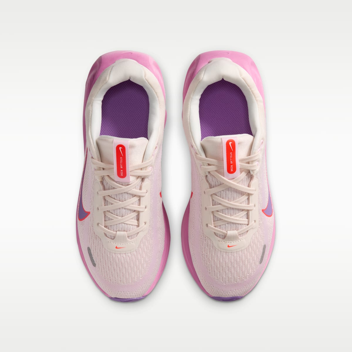 Nike Stellar Ride Big Kids' Running Shoes - Chalk/Pink Foam/Bright Crimson/Bright Violet
