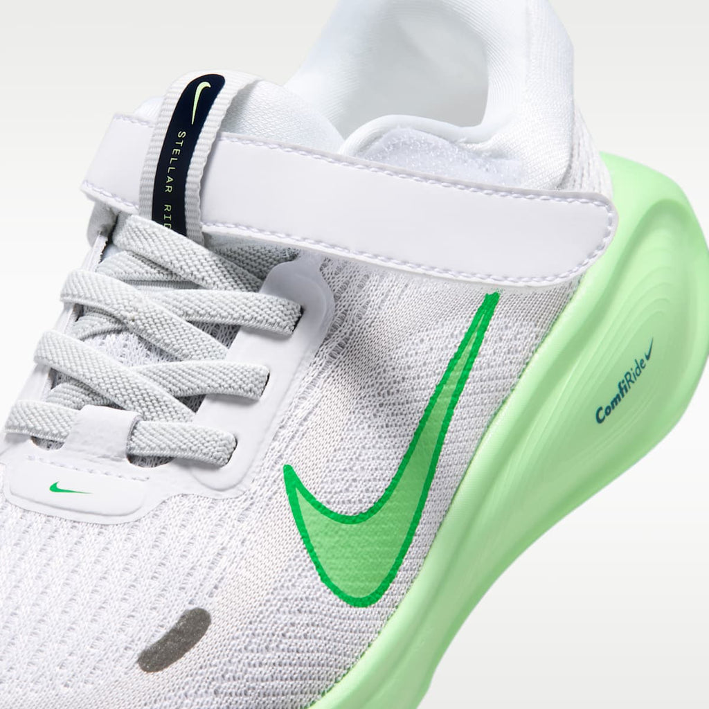Nike Stellar Ride Little Kids' Shoes - White/Photon Dust/Green Spark/Illusion Green