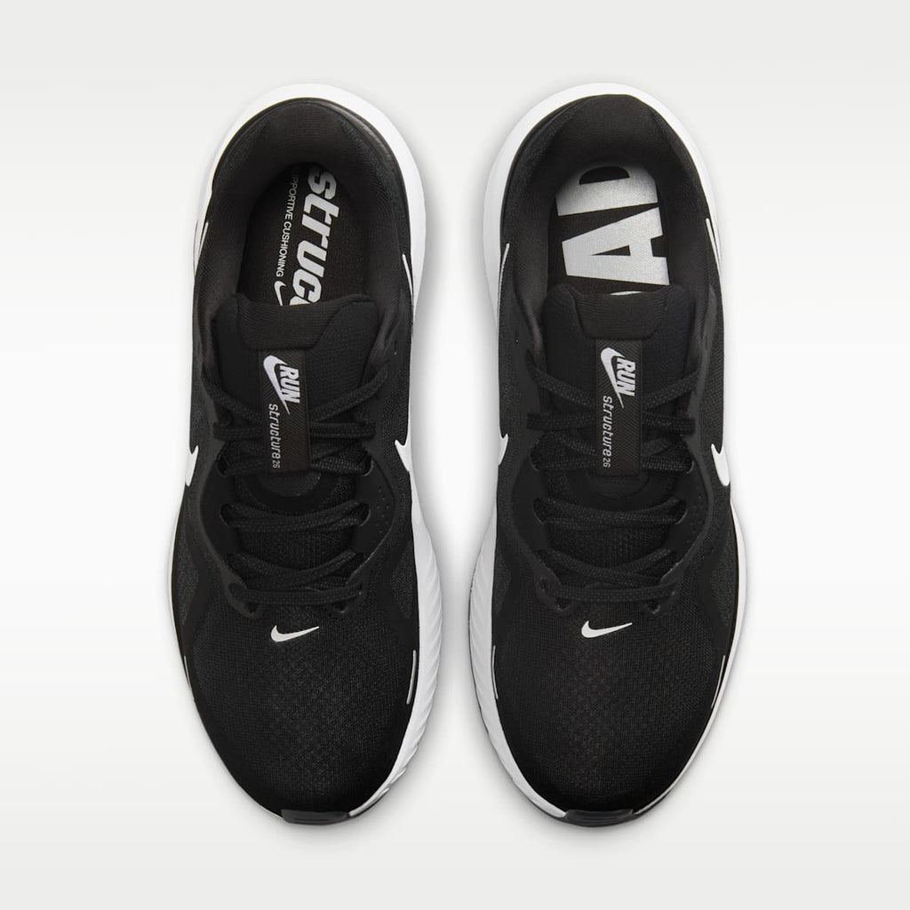 Nike Structure 26 Men's Road Running Shoes - Black/Cool Grey/Metallic Silver/White - Image 4