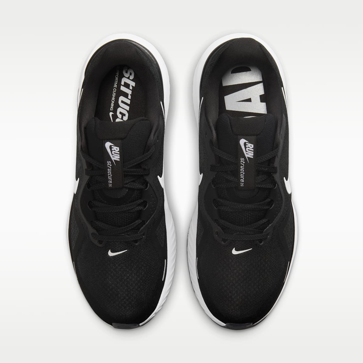 Nike Structure 26 Men's Road Running Shoes - Black/Cool Grey/Metallic Silver/White - Image 4