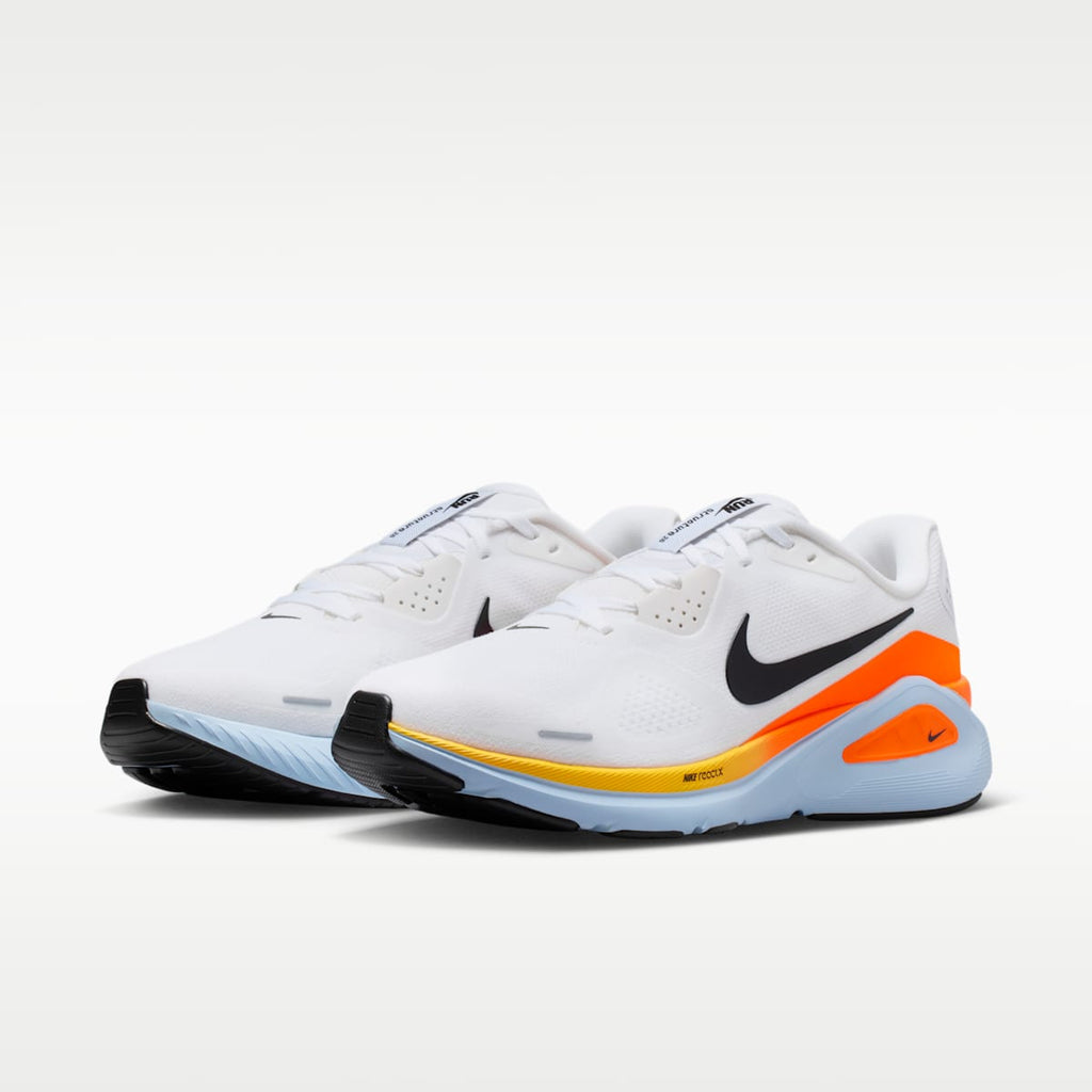 Nike Structure 26 Men's Road Running Shoes - White/Hydrogen Blue/Total Orange/Black - Image 5