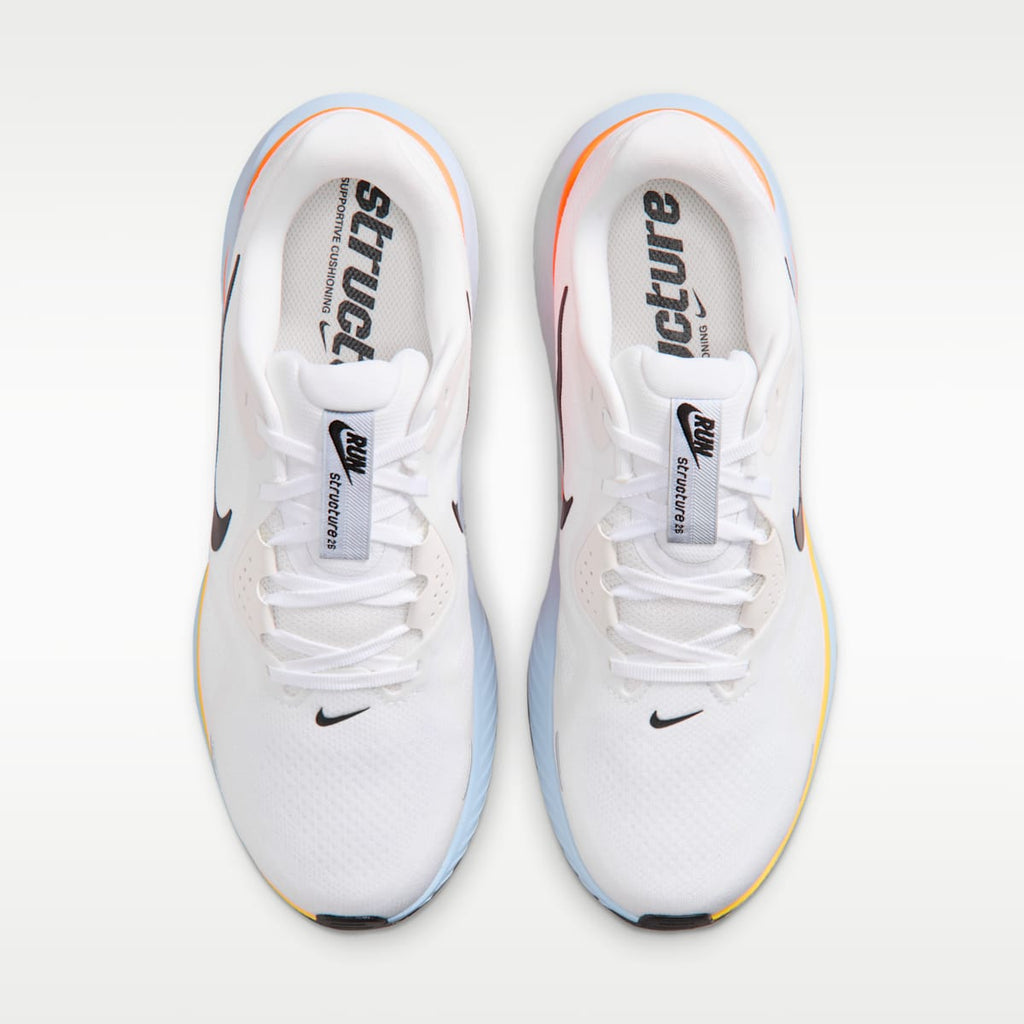 Nike Structure 26 Men's Road Running Shoes - White/Hydrogen Blue/Total Orange/Black - Image 4