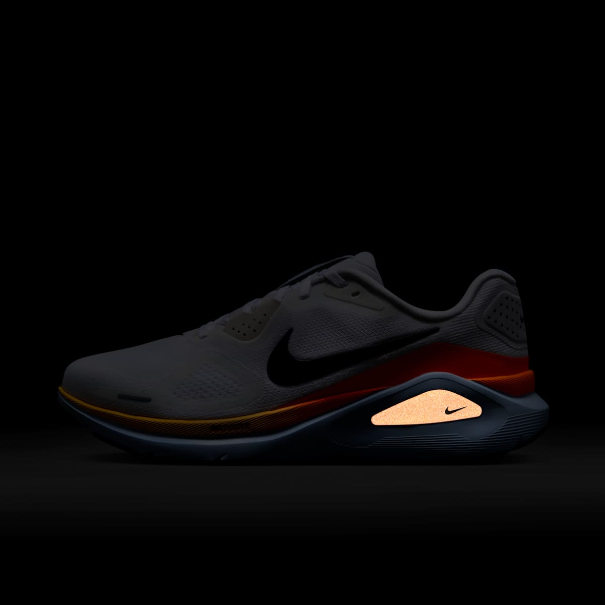 Nike Structure 26 Men's Road Running Shoes - White/Hydrogen Blue/Total Orange/Black - Image 9