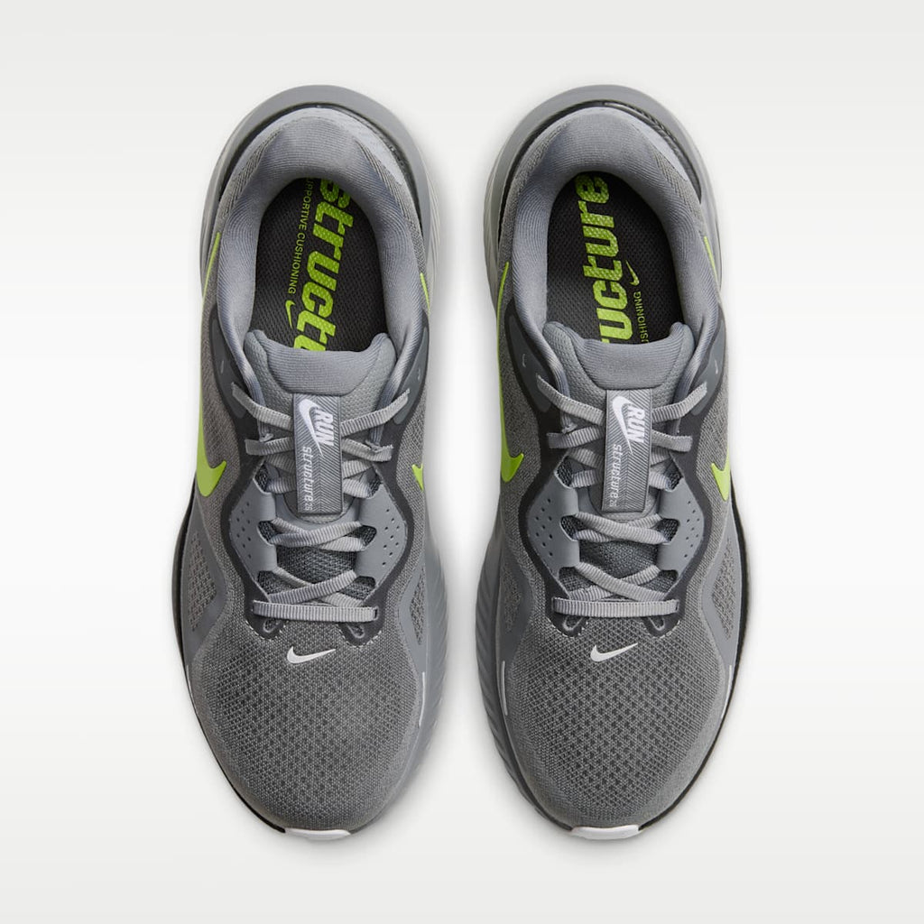 Nike Structure 26 Men's Road Running Shoes - Cool Grey/Dark Smoke Grey/White/Lemon Venom - Image 4