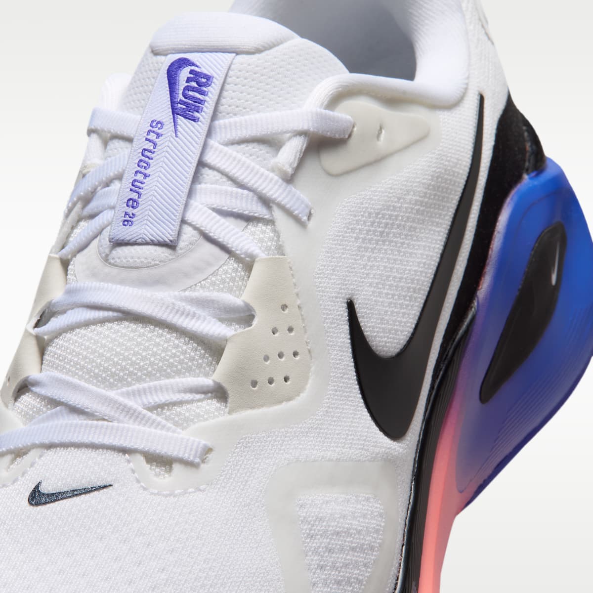 Nike Structure 26 Men's Road Running Shoes - White/Atomic Pink/Racer Blue/Black - Image 7