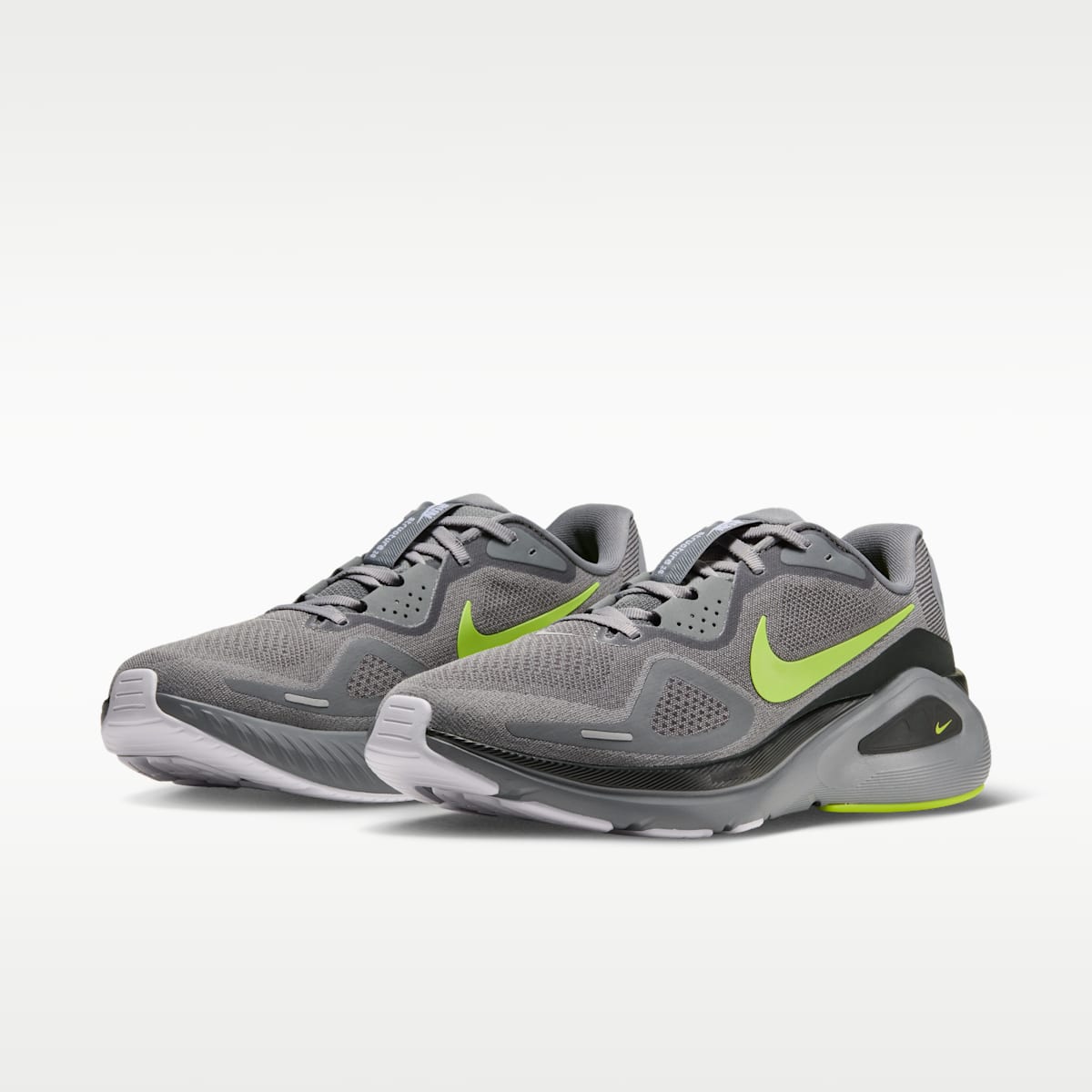 Nike Structure 26 Men's Road Running Shoes - Cool Grey/Dark Smoke Grey/White/Lemon Venom - Image 5
