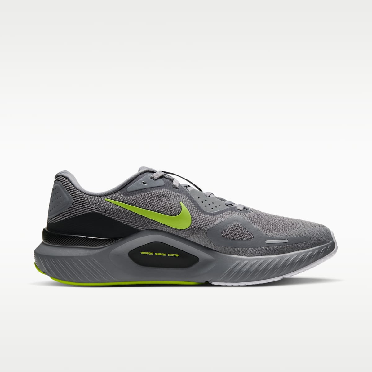 Nike Structure 26 Men's Road Running Shoes - Cool Grey/Dark Smoke Grey/White/Lemon Venom - Image 3