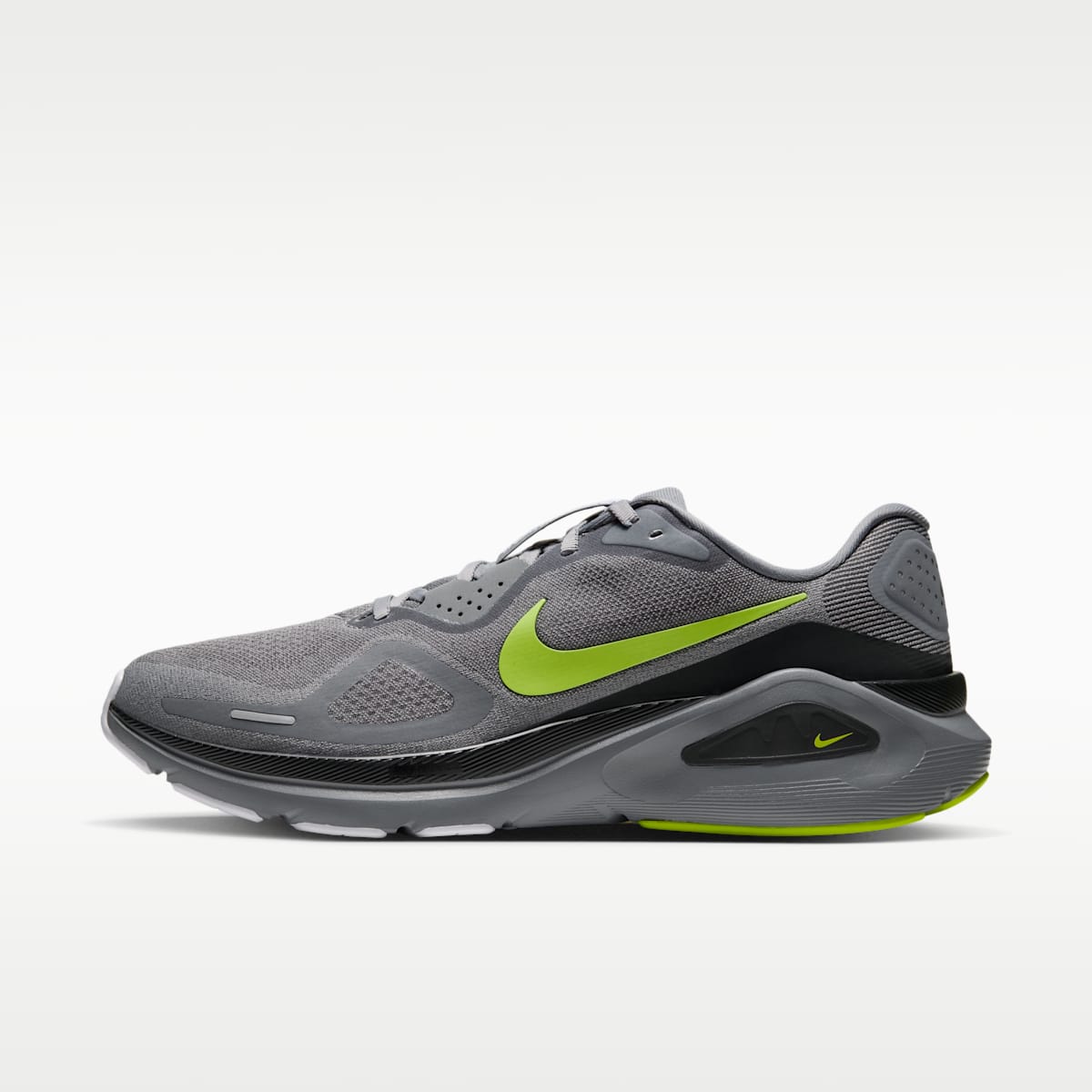 Nike Structure 26 Men's Road Running Shoes - Cool Grey/Dark Smoke Grey/White/Lemon Venom - Image 1