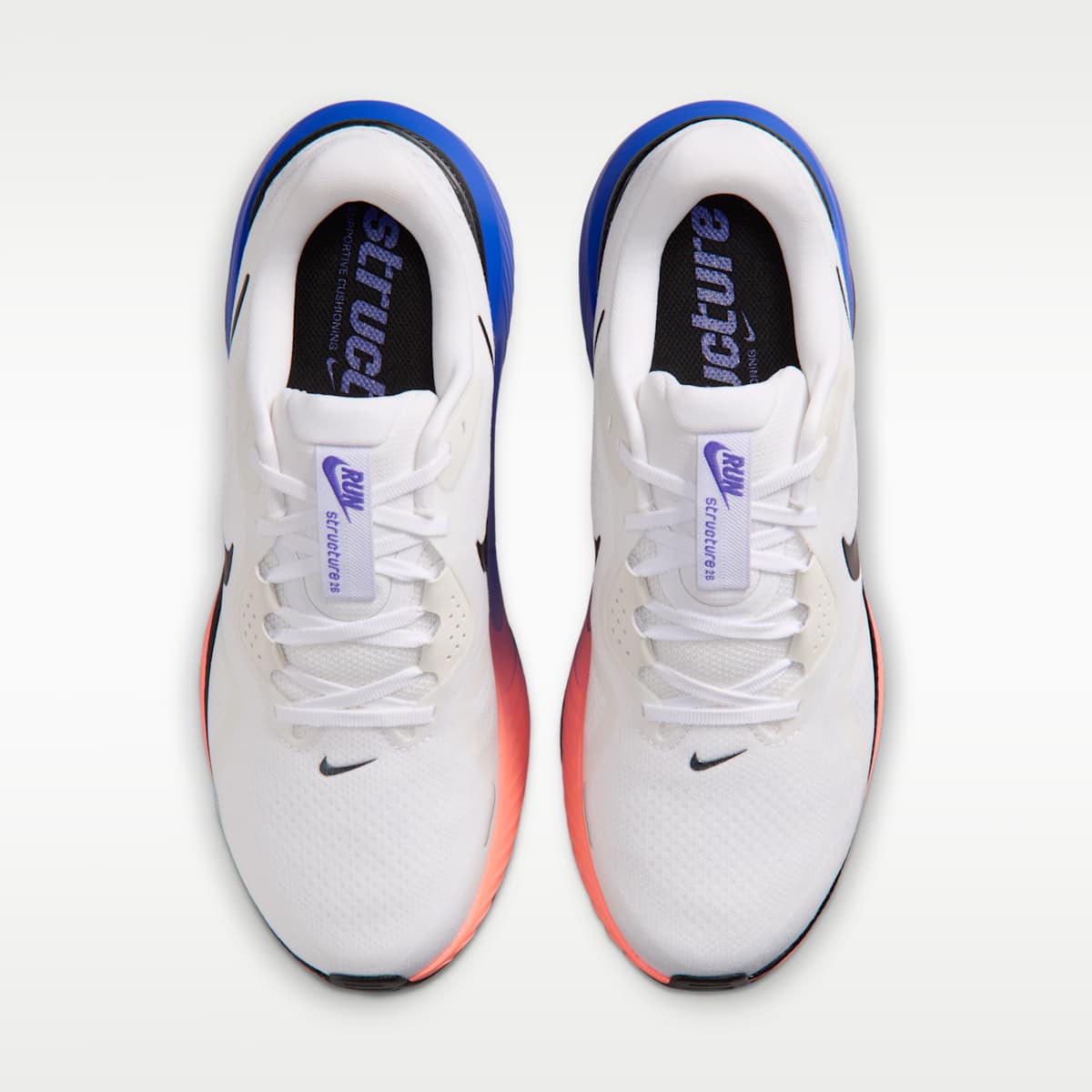 Nike Structure 26 Men's Road Running Shoes - White/Atomic Pink/Racer Blue/Black - Image 4