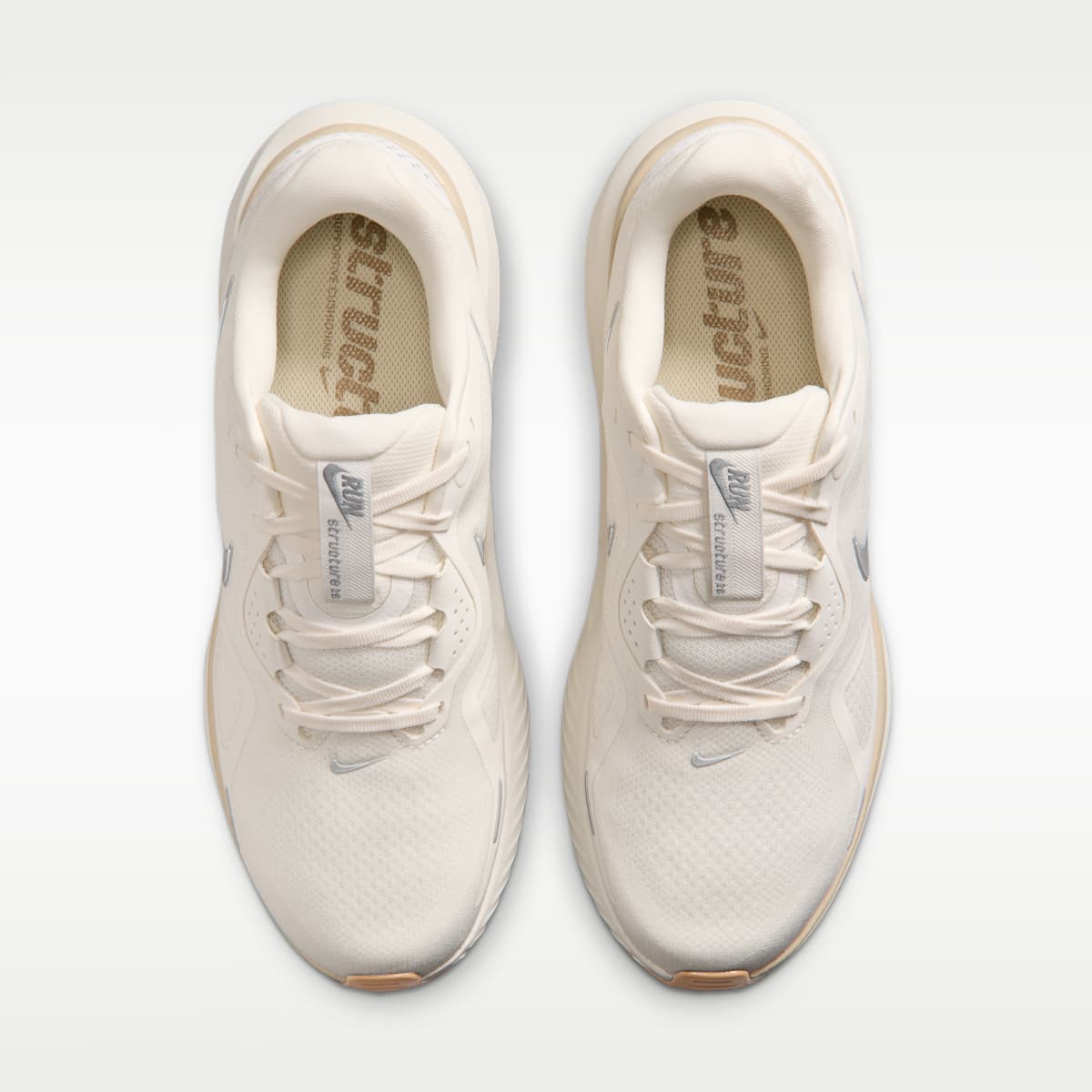Nike Structure 26 Men's Road Running Shoes - Sail/Light Khaki/Filbert/Metallic Silver - Image 4