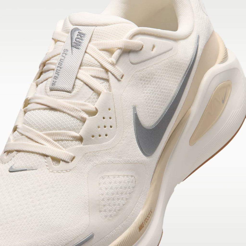 Nike Structure 26 Men's Road Running Shoes - Sail/Light Khaki/Filbert/Metallic Silver - Image 7