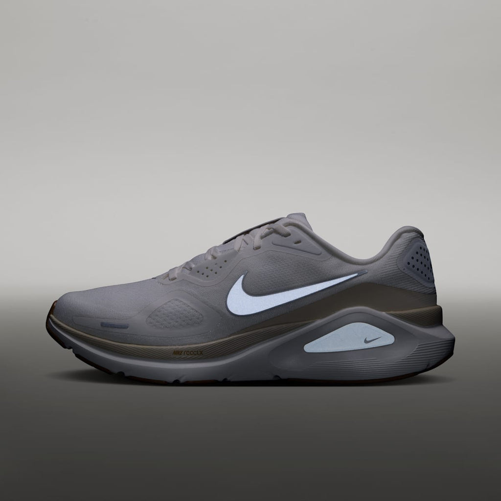 Nike Structure 26 Men's Road Running Shoes - Sail/Light Khaki/Filbert/Metallic Silver - Image 9