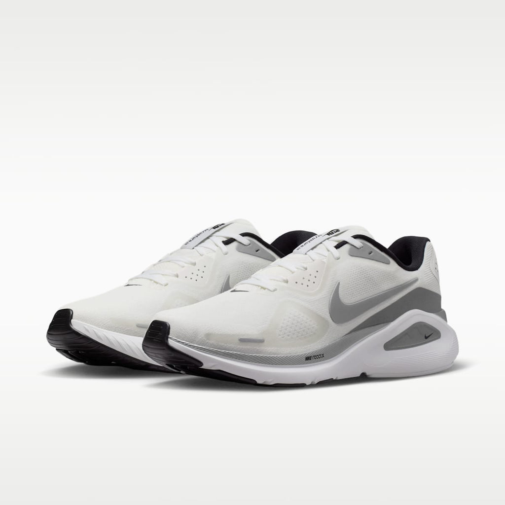 Nike Structure 26 Men's Road Running Shoes - Summit White/Black/White/Metallic Silver - Image 5