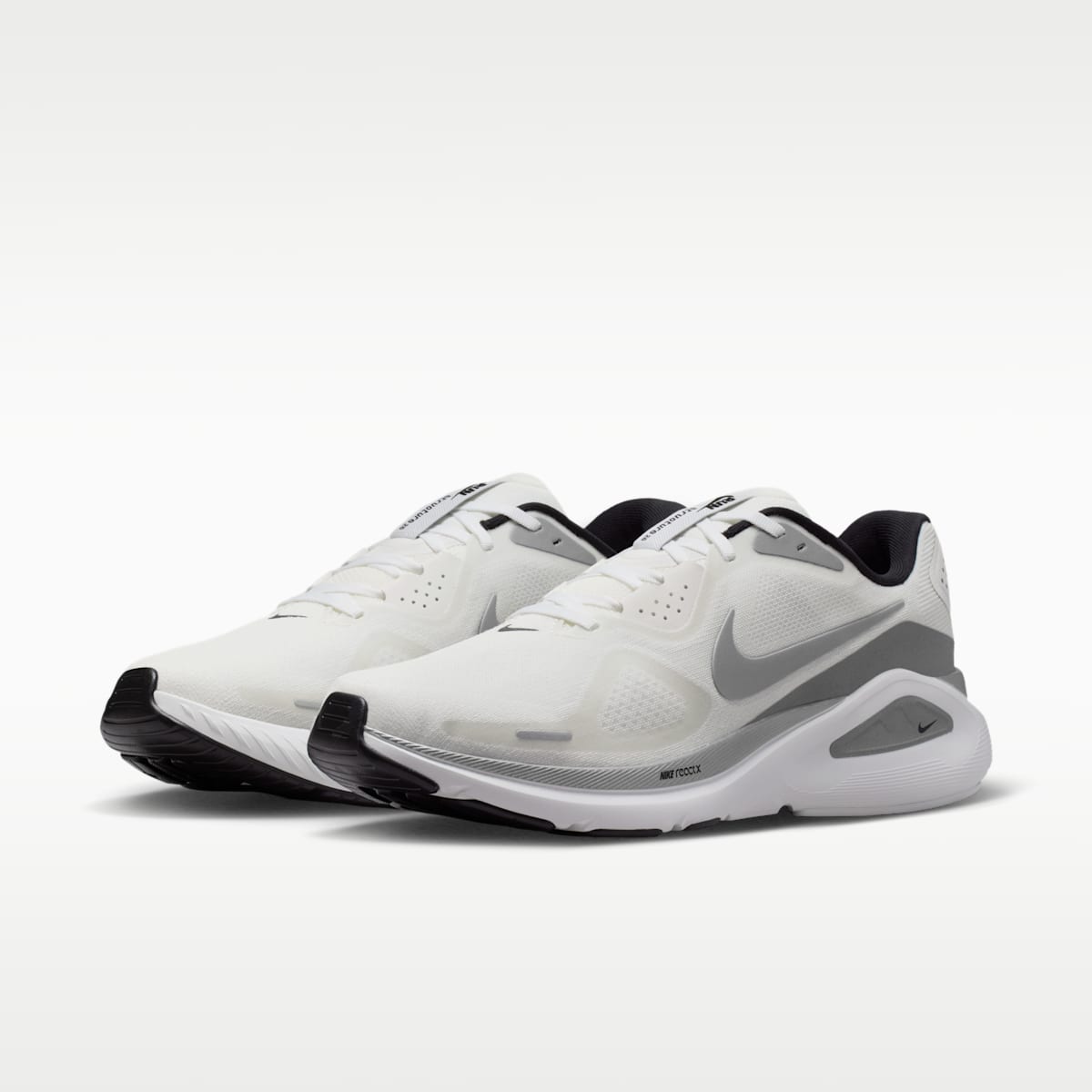 Nike Structure 26 Men's Road Running Shoes - Summit White/Black/White/Metallic Silver - Image 5