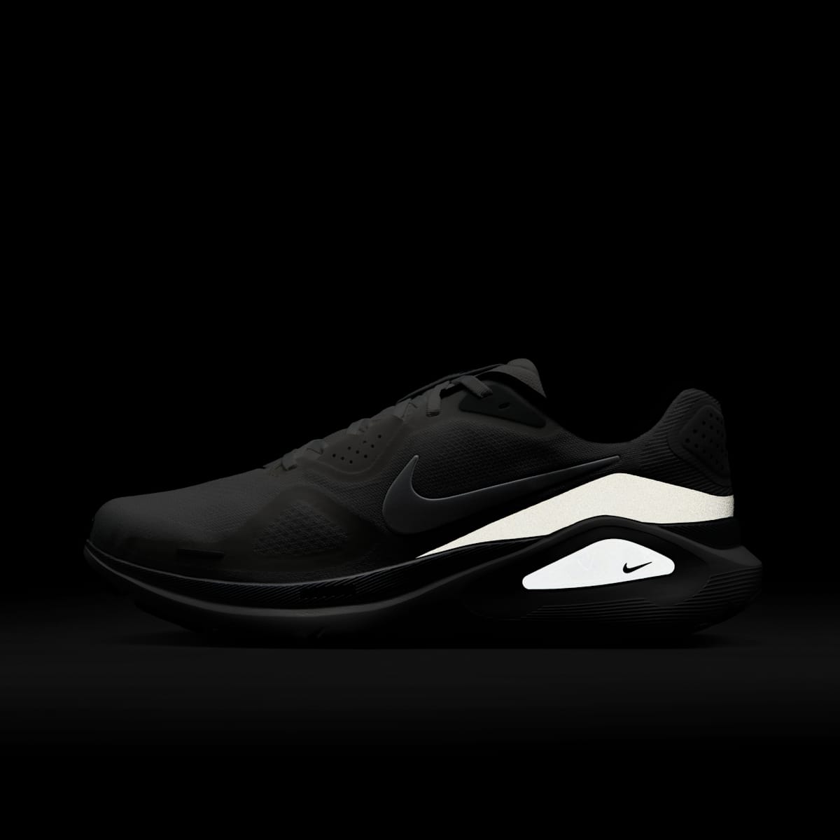 Nike Structure 26 Men's Road Running Shoes - Summit White/Black/White/Metallic Silver - Image 9