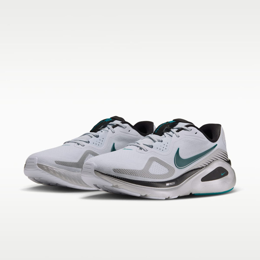 Nike Structure 26  Men's Road Running Shoes - Football Grey/Black/Metallic Silver/Bright Spruce - Image 5